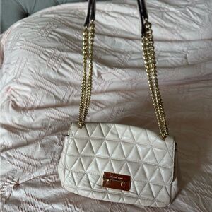 Michael Kors Pink Quilted Shoulder Bag with Gold Chain Strap